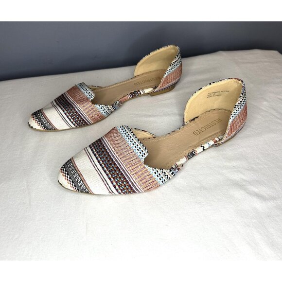 Restricted Shoes Womens Size 10 D'Orsay Flats Boho Slip On Aztec Southwest Print - Picture 1 of 13